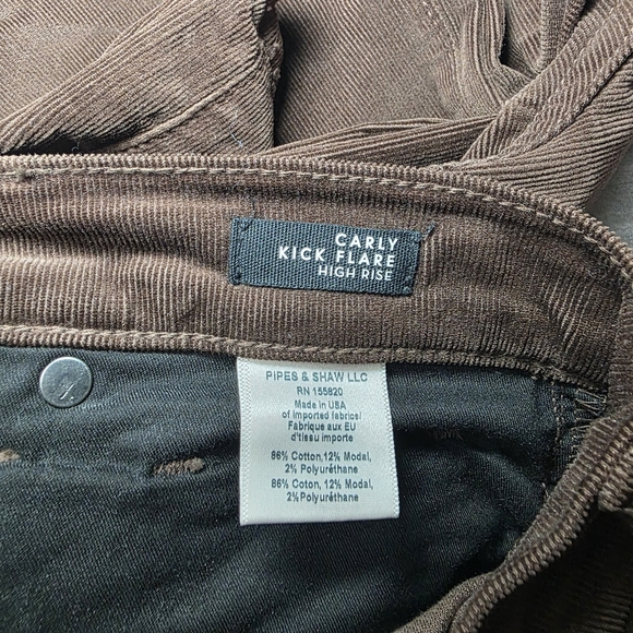 Veronica Beard Carly Kick Flare Corduroy Pants Brown Size 29 Casual - Picture 11 of 11
